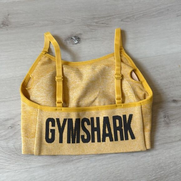 GYMSHARK FLEX STRAPPY SPORTS BRA Medallion Yellow/Wht Marl XS‎ LIGHT SUPPORT NWT - Picture 9 of 9
